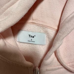 TNA pink zip up sweater (oversized)